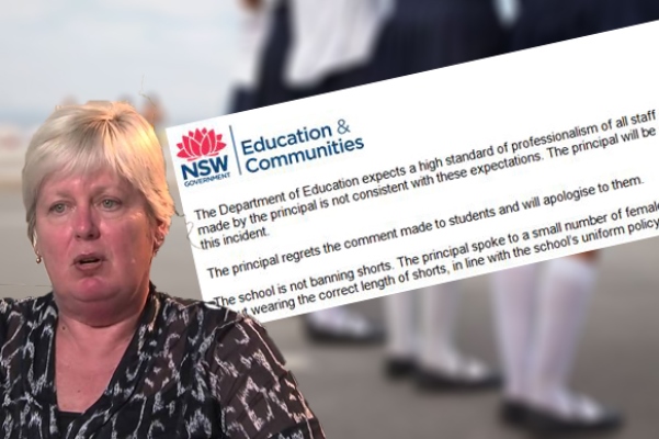 Article image for School principal apologises for inappropriate comment to young girls