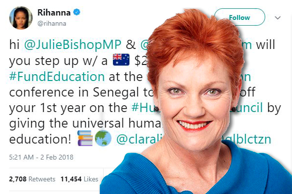 Article image for Pauline Hanson slams Foreign Minister’s handling of taxpayer donations