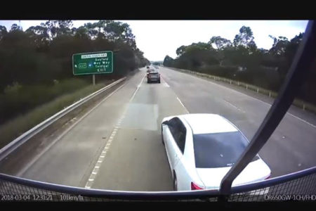VIDEO | Truck’s near miss with moronic driver