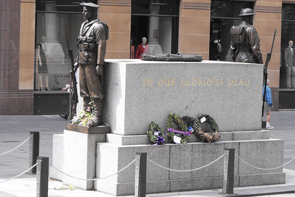 Article image for Drunken disgrace: Man defaces the Martin Place cenotaph