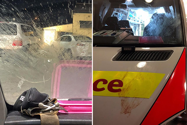 Article image for Dirty nappy thrown at ambulance windscreen during emergency