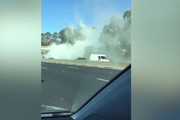 Article image for WATCH | Nightmares continue on the M4 with truck on fire