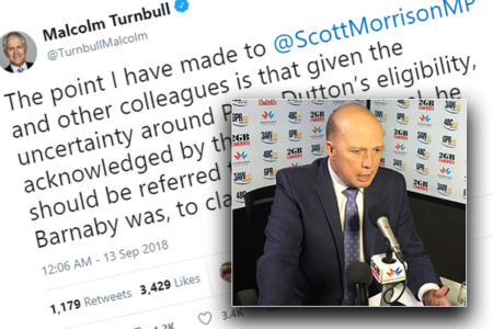 ‘The first it was ever mentioned… was during the leadership week’: Dutton responds to Turnbull’s tweet