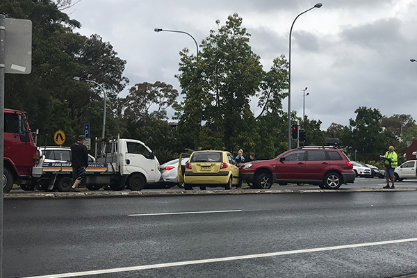 Article image for Two-car crash stops traffic