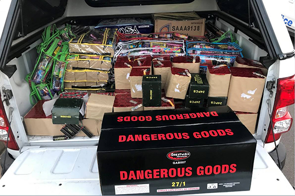 Article image for Man caught with huge stash of illegal fireworks