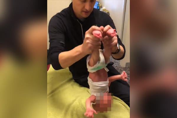 Shocking footage shows ‘rogue’ chiropractor treating a two-week-old baby