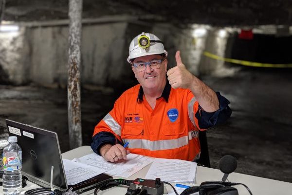 Article image for Chris Smith broadcasts from inside a working coal mine