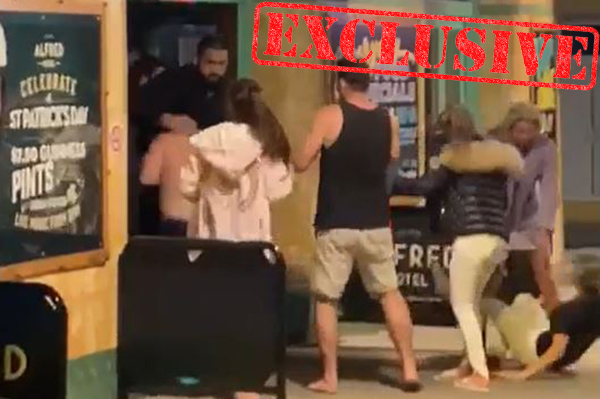 Shocking footage of vicious pub brawl