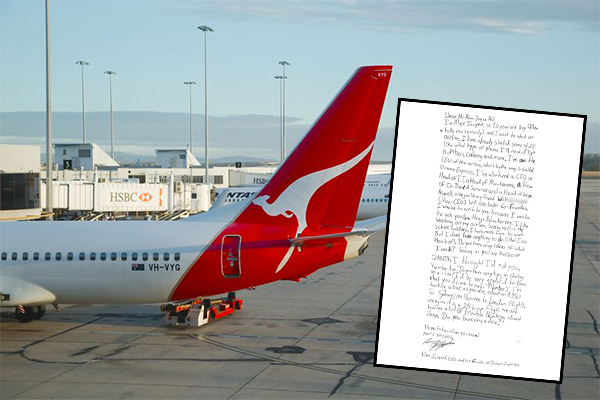 Article image for Qantas CEO replies to 10yo entrepreneur’s adorable letter