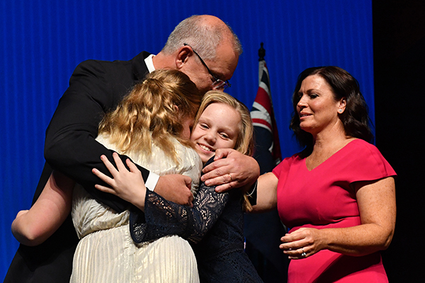 Scott Morrison pays tribute to his family after election victory