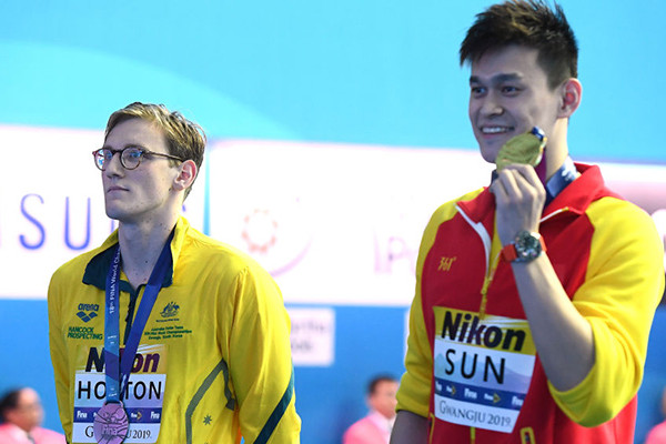 Article image for ‘They’re going after him’: FINA takes action against Mack Horton over podium protest