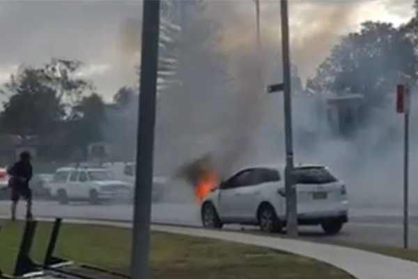 Article image for WATCH | Car bursts into flames in Sydney’s south