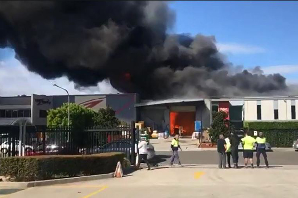 Chemical factory engulfed in flames in Sydney’s south-west