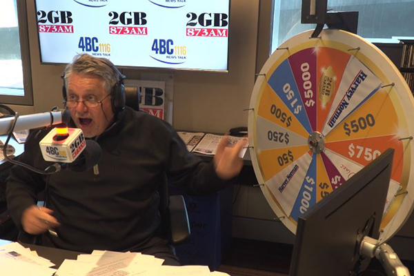 Article image for WATCH | Proof Ray Hadley didn’t cheat as Spin to Win grand prize goes off