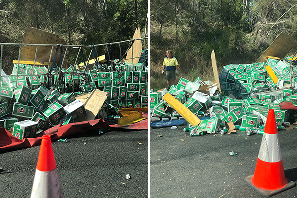 Article image for ‘The beer is not ok’: Dozens of cases spill all over the Pacific Hwy