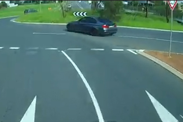 WATCH | Dashcam shows hoon drifting through roundabout