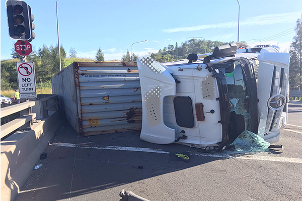 Article image for Truck written-off after rollover on highway