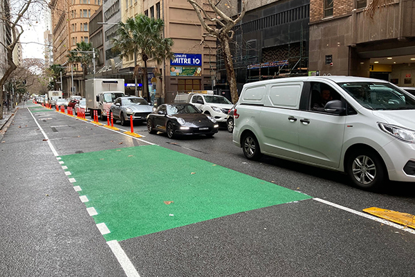 Article image for Traffic worsens as City of Sydney creates dedicated bike lane