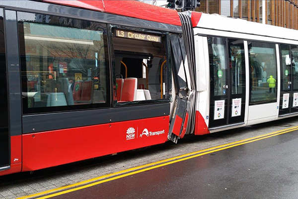 Article image for Tram window implodes in Sydney collision