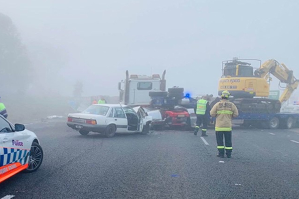 Article image for Truck crash closes NSW highway