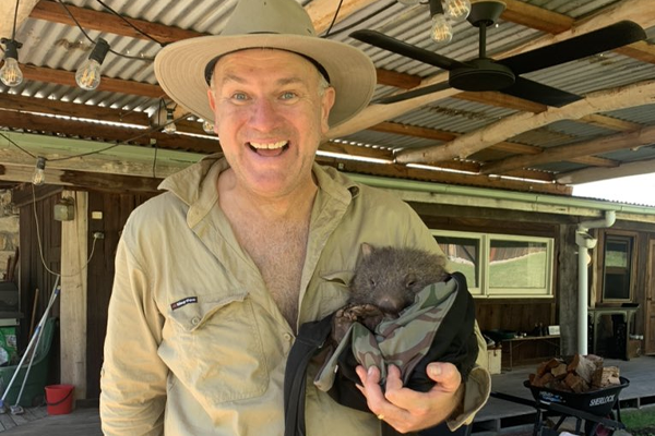 Jim Wilson to the rescue of adorable baby wombat