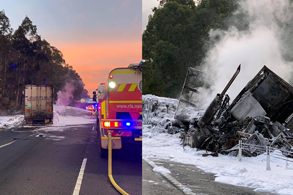 Article image for Firefighters share extraordinary photos in aftermath of M1 multi-truck crash