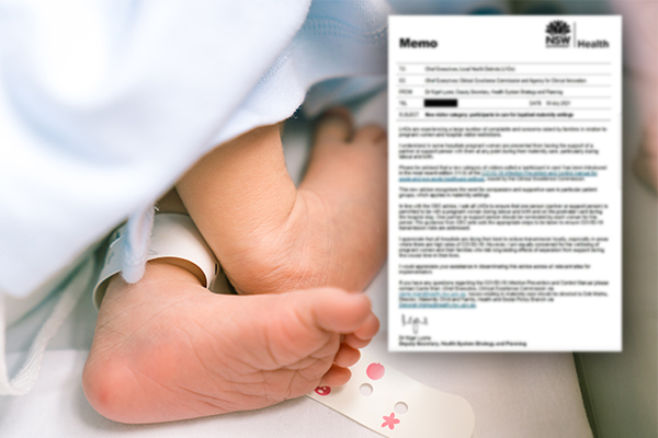 Article image for Health worker sacked after blowing whistle on rules for visiting newborns