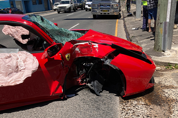 Article image for Ex-paramedic comes to rescue of ‘obliterated’ Ferrari’s occupants