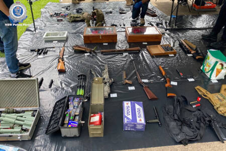 Massive haul of knives, guns, grenades and bomb chemicals seized from Kurrajong property
