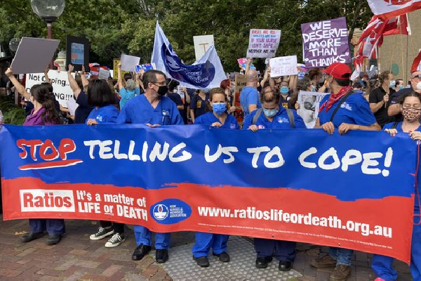 Article image for Fed up nurses take to the streets in ‘angriest protest seen for quite some time’