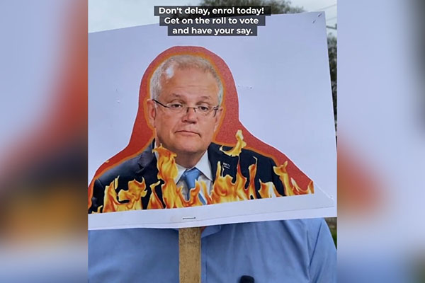 Article image for ‘Knucklehead’ Labor MP slammed for image of Scott Morrison on fire
