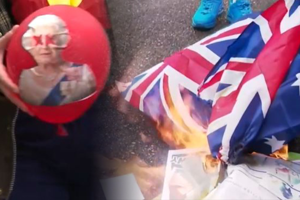 Article image for Burning flag, stomping on Queen: Ben Fordham rips into ‘scumbug’ activists