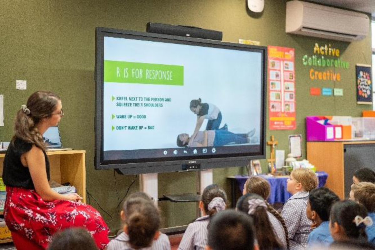 Four year olds learn lifesaving skills with first aid training modules