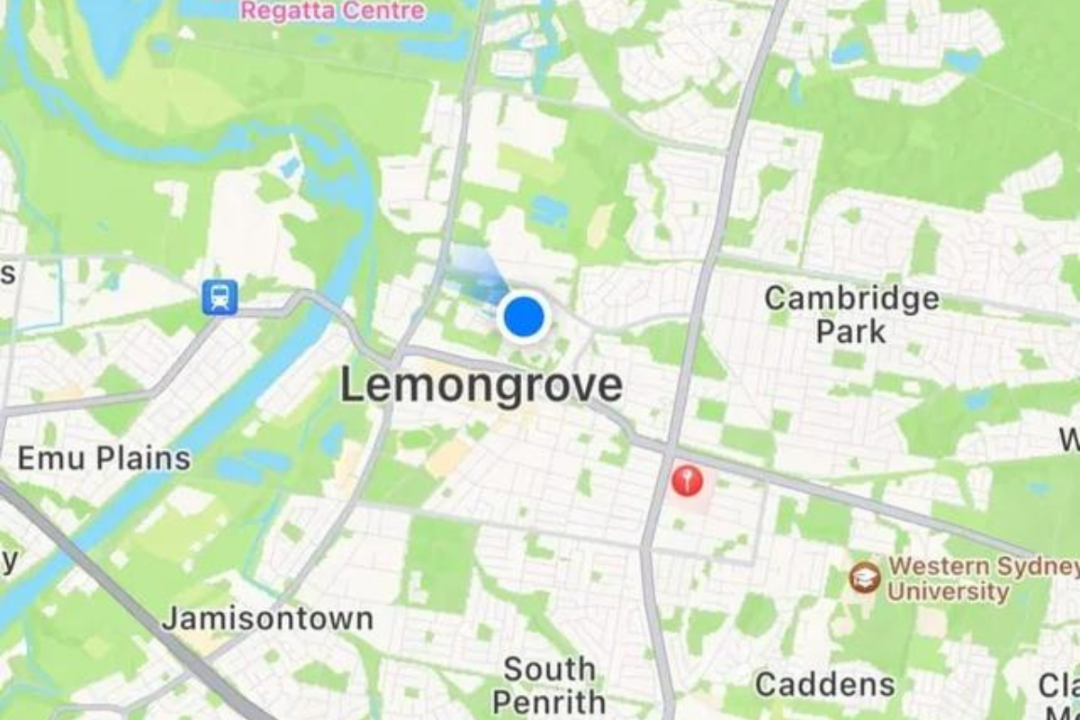 Article image for CANCELLED: Penrith has been wiped off Apple Maps