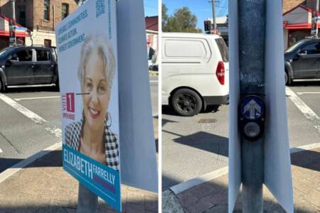 Election madness: Posters on a pedestrian crossing