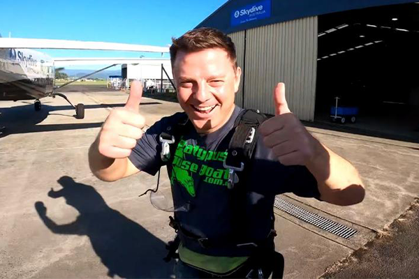 Article image for He’s done it! Ben Fordham jumps out of a plane
