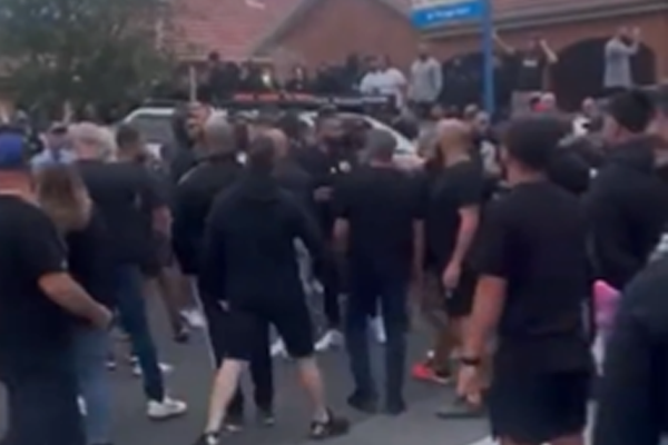 Violence erupts outside Sydney church