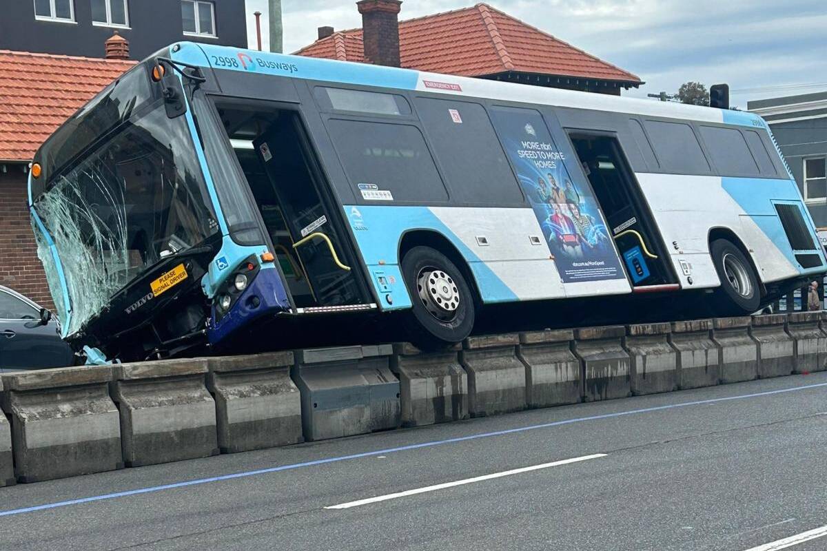 Article image for UPDATE: Bus crash on major inner west Sydney road