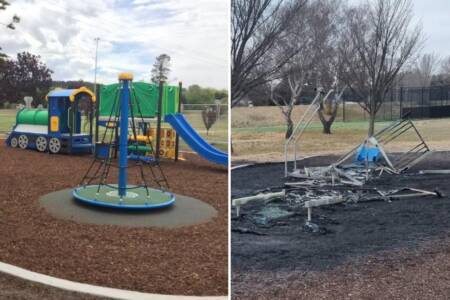 Play equipment destroyed by fire in Cooma