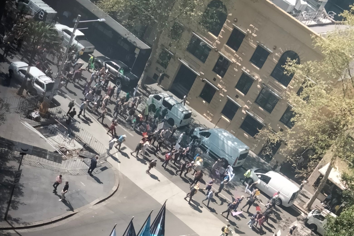 Climate protesters march to NSW Parliament bringing Sydney to standstill