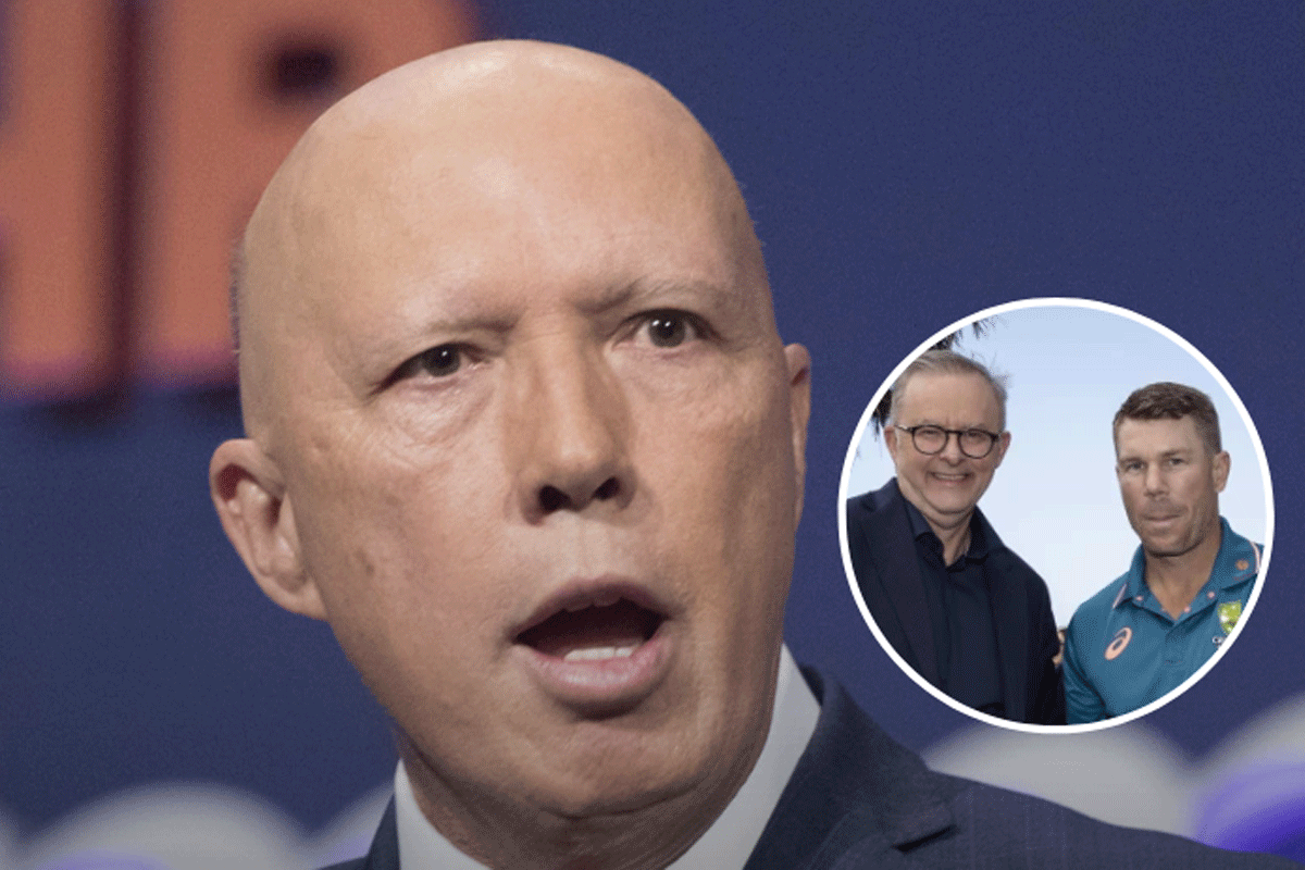Article image for ‘Wants to be friends’: Dutton rips Albo’s David Warner plea