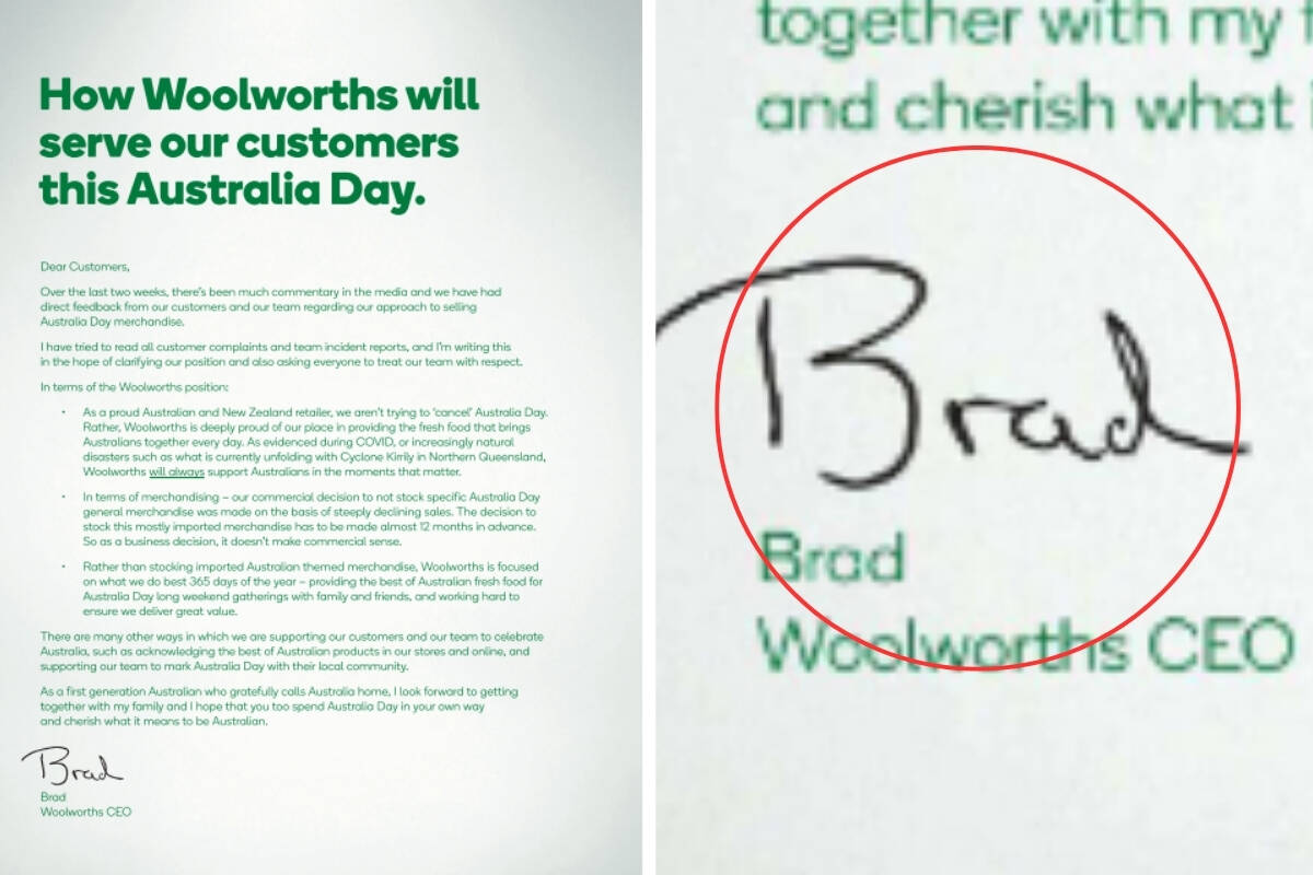 Article image for ‘Just Brad’: Ray’s epic reaction to Woolworths boss’ signature