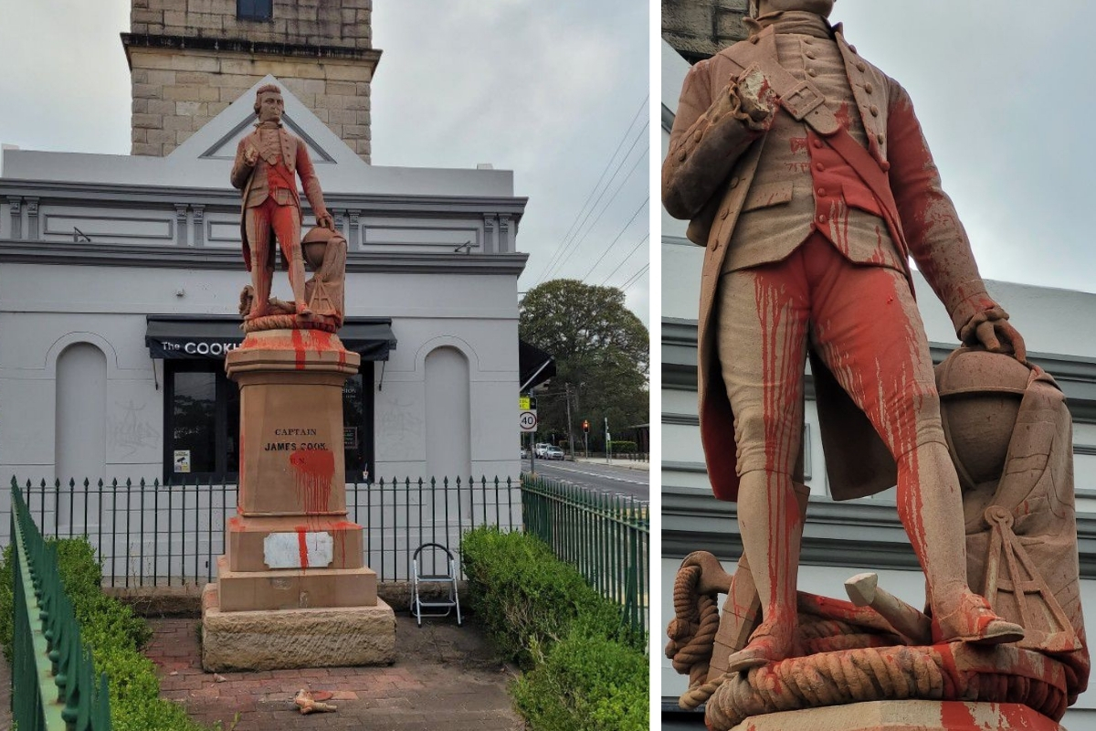 Article image for Exclusive – Captain Cook statue attacked and vandalised