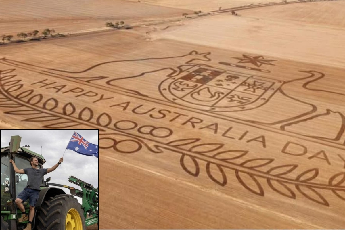 Article image for ‘Giant Coat of Arms’ – Farmer creates epic Australia Day tribute