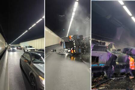 ‘Absolute chaos’ – M5 East Tunnel closed both directions after ‘massive’ crane crash