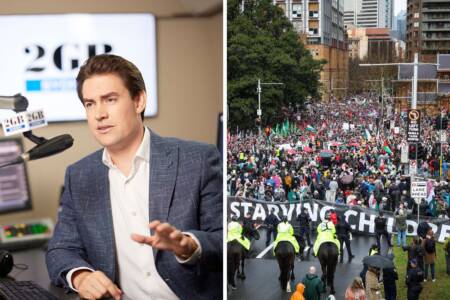 ‘Why can’t you say it?’ – Michael & Harbour Bridge lead protestor on-air debate