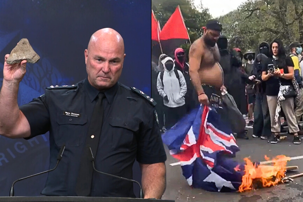 Article image for ‘Left-wing thugs’ – Police officers injured after being pelted with rocks