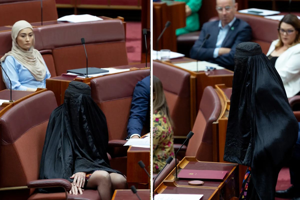 Article image for ‘Muck-up day antics’ – McLaren slams Pauline Hanson’s second Burqa stunt in senate
