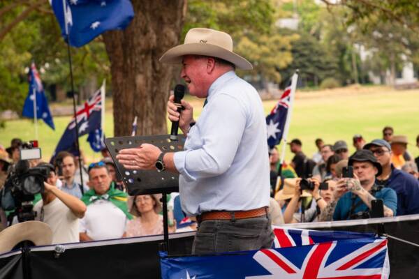 'Completely peaceful' - Barnaby Joyce defends attending controversial rally