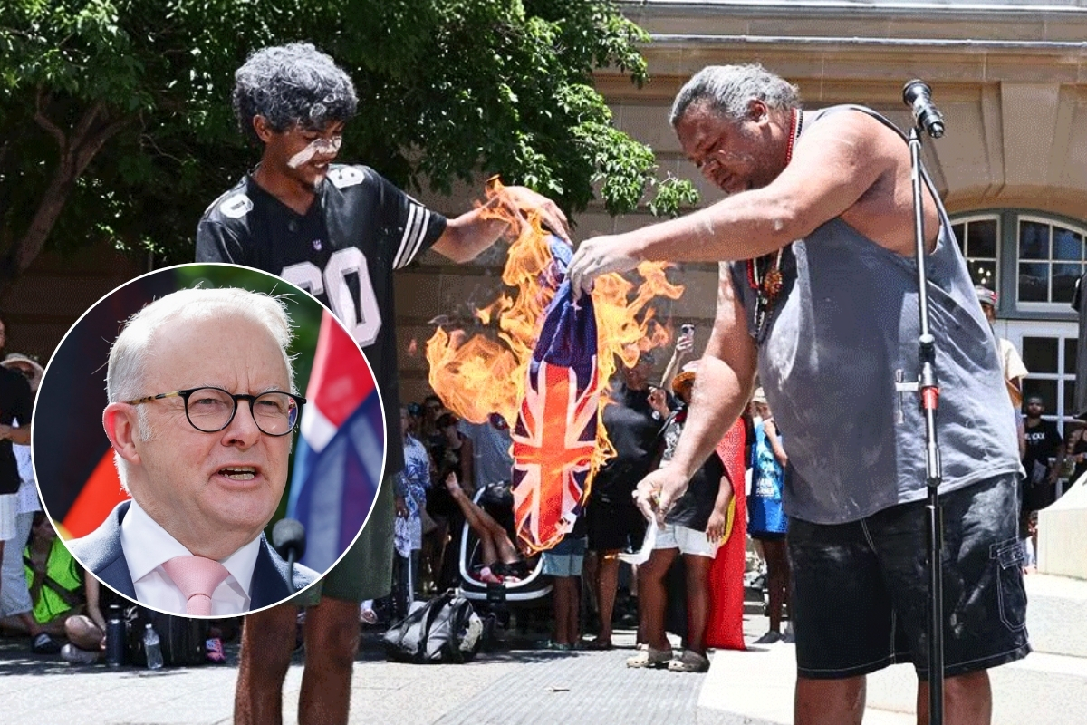 Article image for ‘Leadership failure’ – Protesters allowed to burn Aussie flags